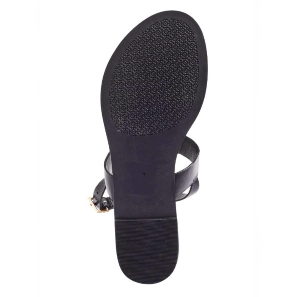 Tory Burch Claire Leather Flat Thong Sandal Black - Picture 10 of 15